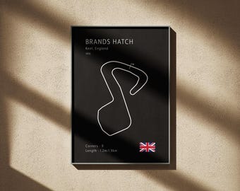 Brands Hatch Race Track Print: Motorsport Wall Art, Car Enthusiast Gift