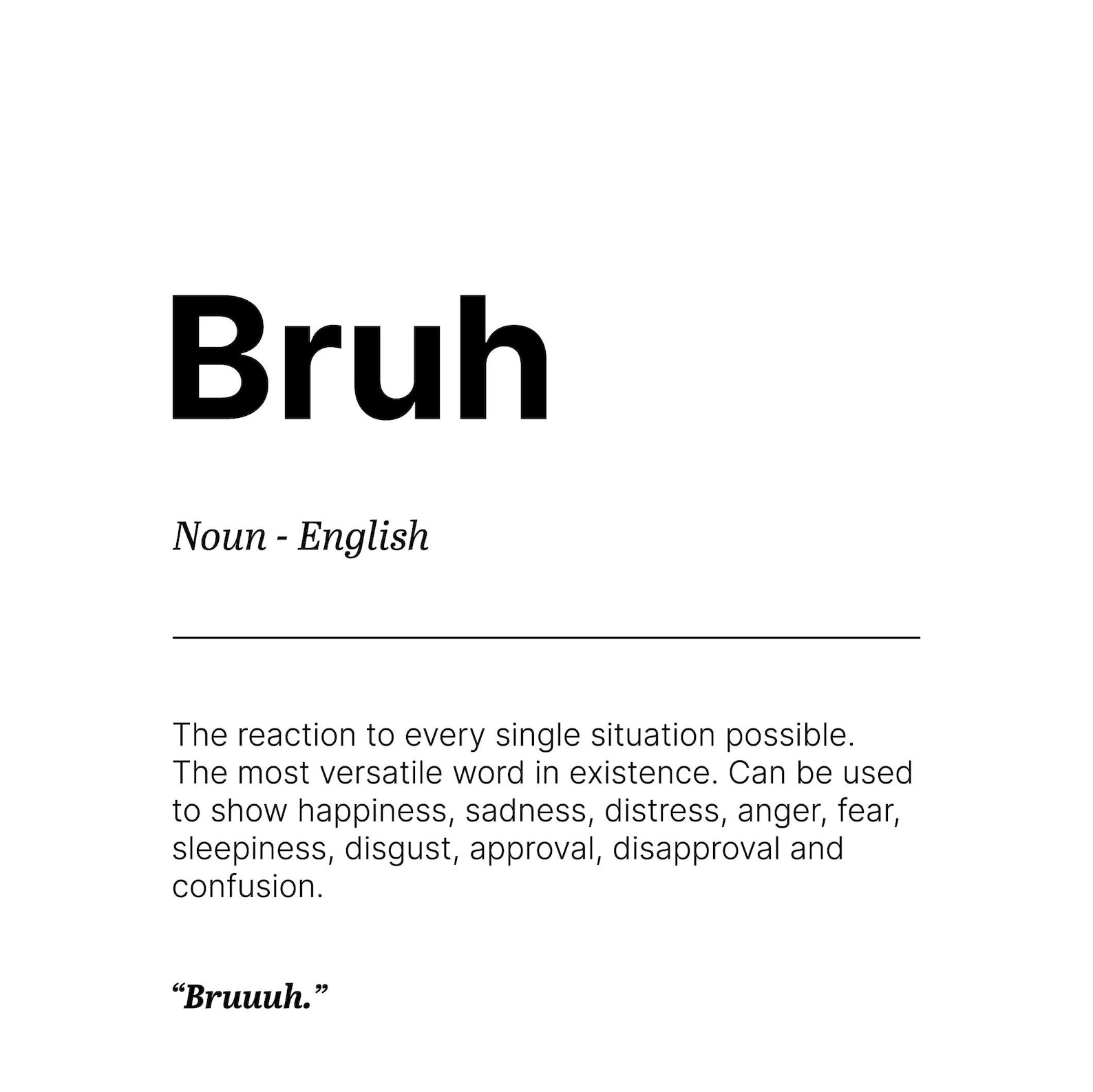 Urban Slang Bruh Boys Room Prints Dictionary Definition Etsy