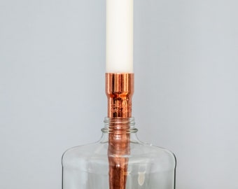 Kupfer Kerzenhalter für Flaschen, Flaschen Kerzenhalter industrial für Vintage Hochzeit, Kerzenständer für Flaschenhals