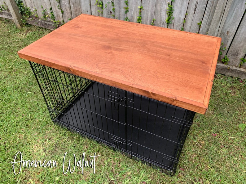 Dog Kennel Topper Wooden Handmade Custom Crate Furniture Table Etsy