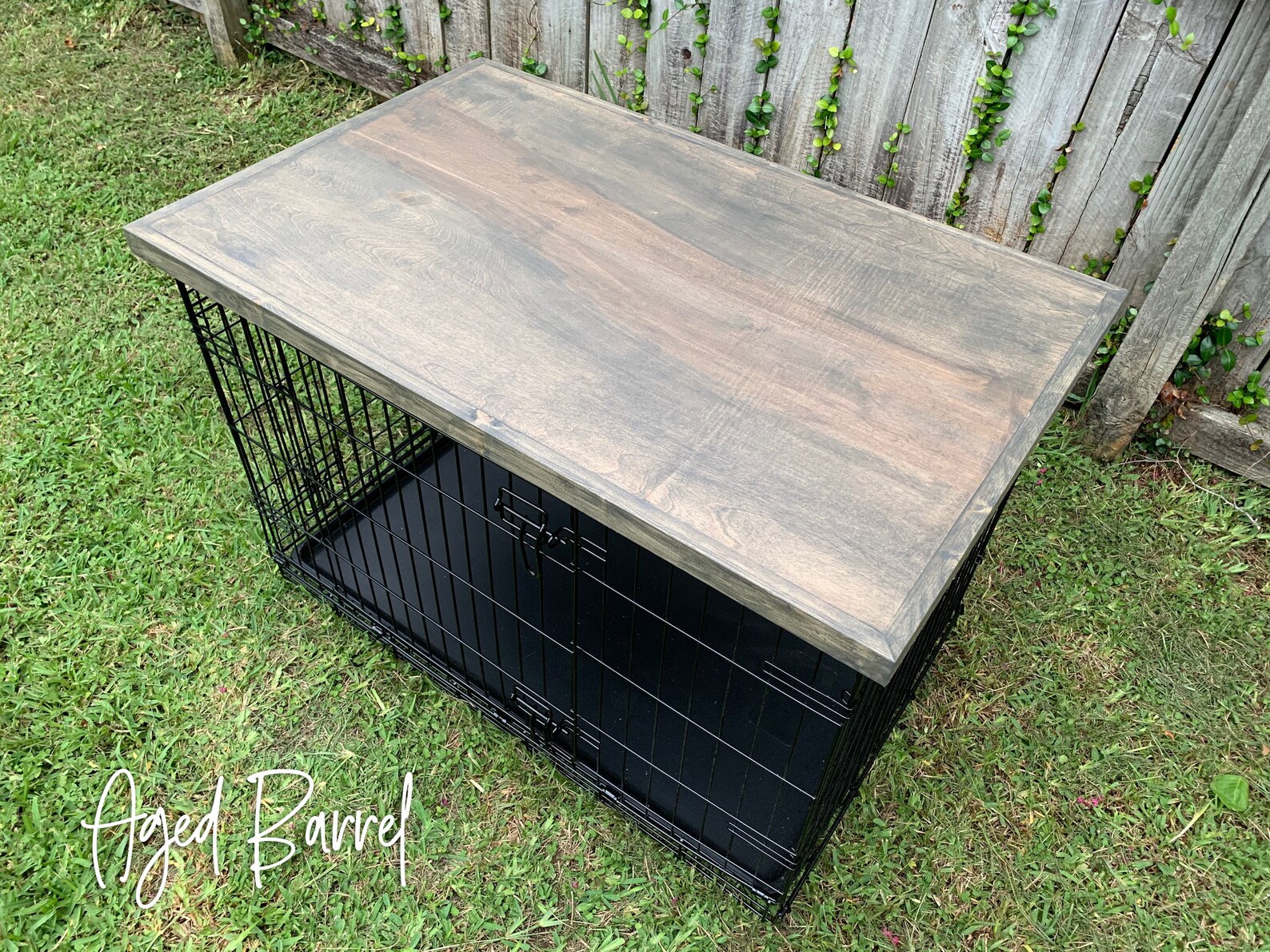 Dog Kennel Topper Wooden Handmade Custom Crate Furniture Table Etsy