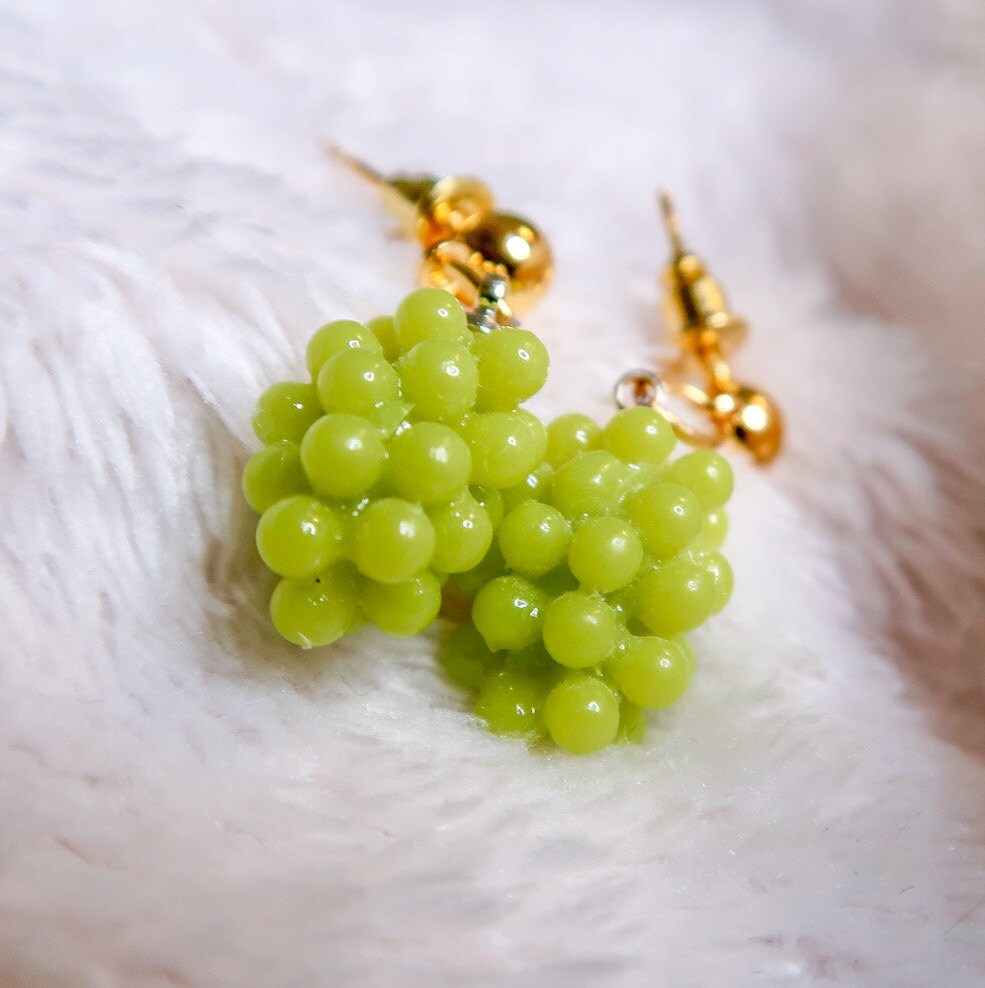 Cute Green Grapes Earrings Beautiful Grape Jewellery Gift Etsy UK