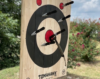 Large 2-Ring Painted Frameless Axe and Knife Throwing Target (FREE SHIPPING)