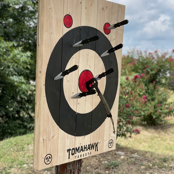 Large 2-Ring Painted Frameless Axe and Knife Throwing Target (FREE SHIPPING)