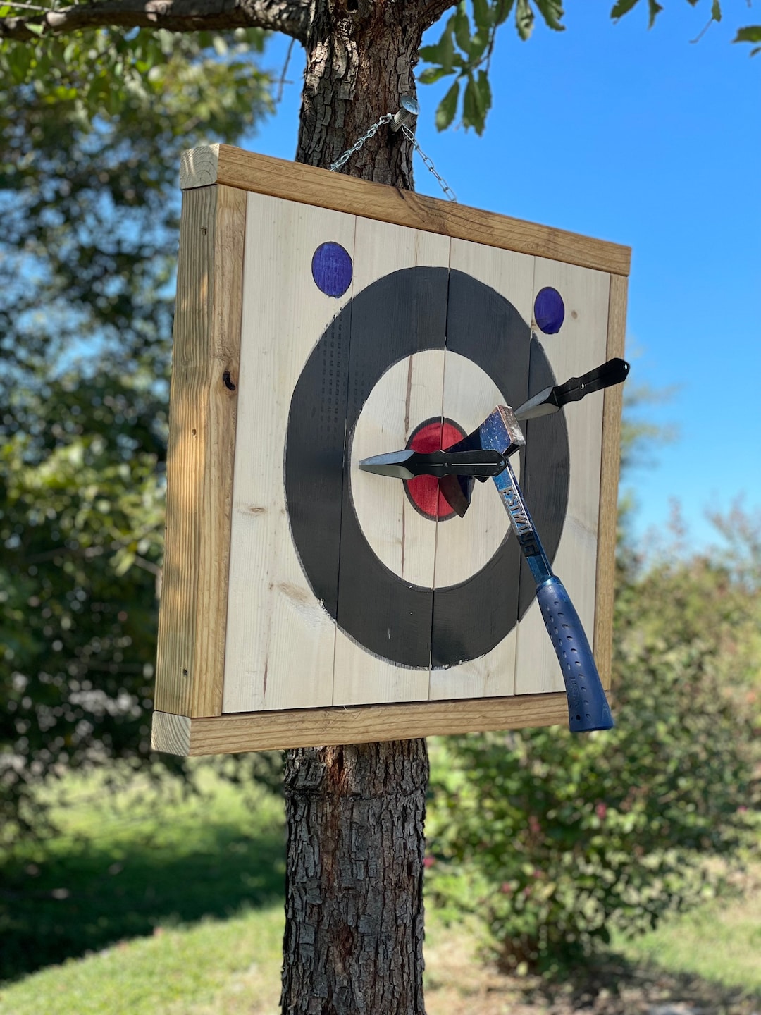 Small Hanging Axe and Knife Throwing Target FREE SHIPPING Etsy
