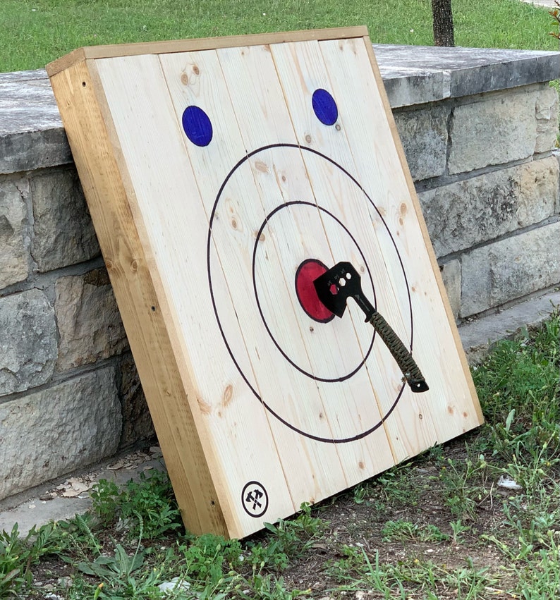 Leaning Axe and Knife Throwing Target FREE SHIPPING image 1