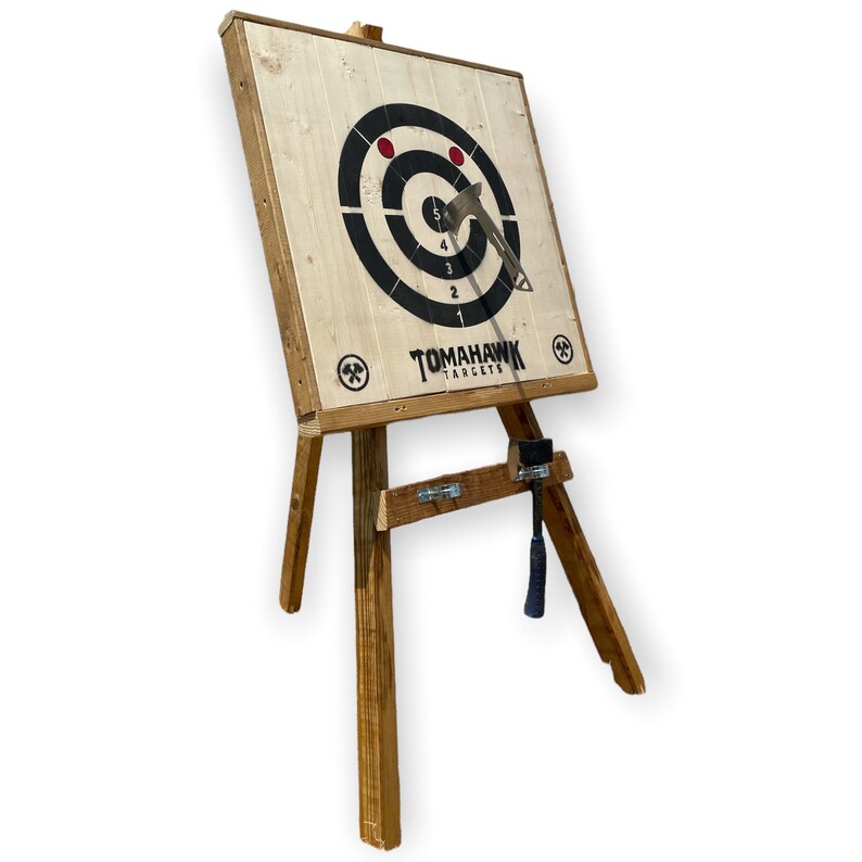 Axe Tomahawk and Knife Throwing Tripod Target With Weapon Etsy