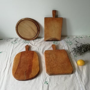Tagliere rustico in legno antico, taglieri vintage rotondi, ovali e rettangolari per decorazioni da cucina primitive, oggetti di scena per foto di cibo in legno