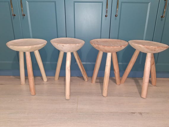 Primitive Milking Stools - Old Three Legged Flower Stand - Medium Rustic Stool - Rustic Farmhouse Stool - Antique Step Stool - Bedside Table