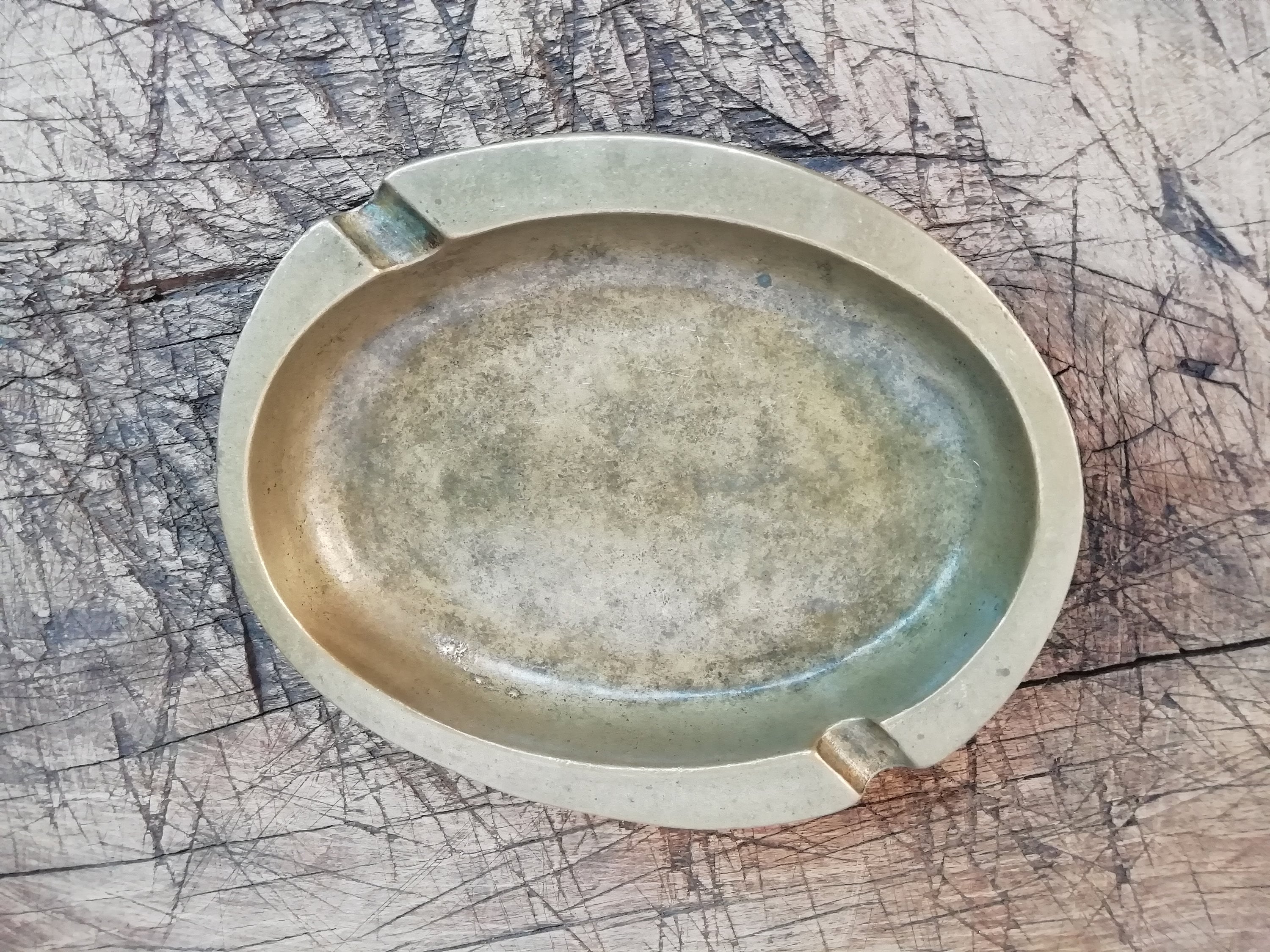 Vintage Solid Brass Ashtrays Mid Century Decorative Pewter Etsy