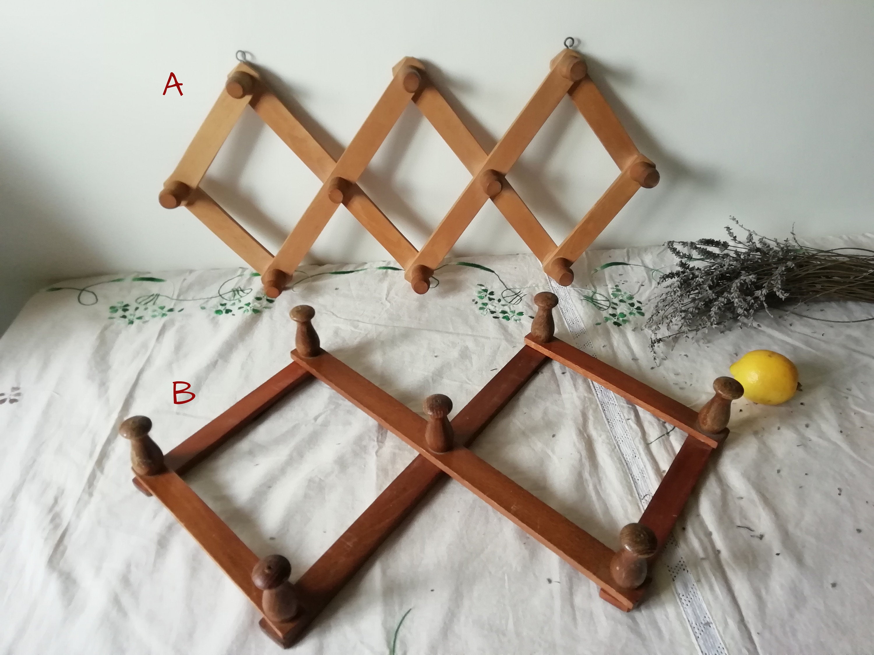 Perchero De Madera Plegable Acordeón Para Pared