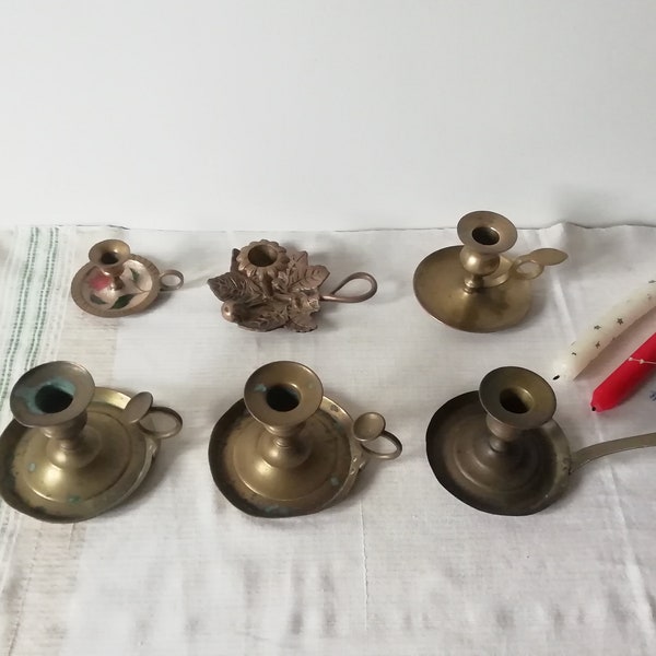 Portacandele da camera con candelabri in ottone antico e bronzo per decorazioni o regali