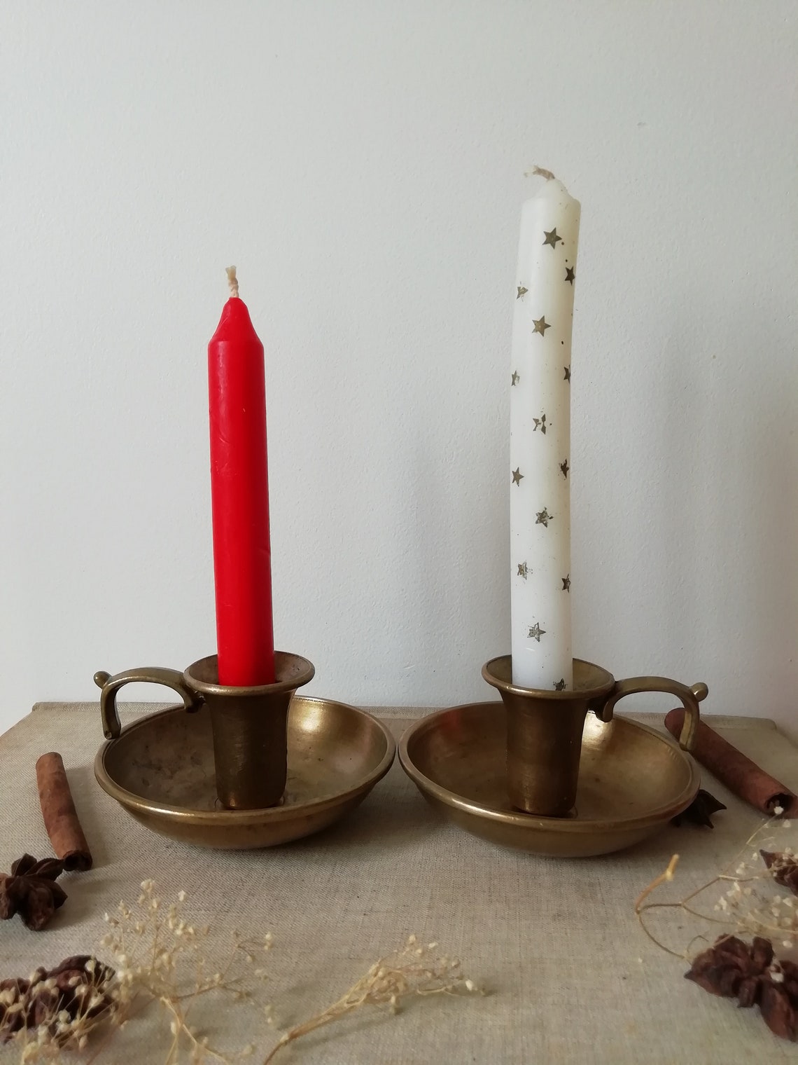 Charming Antique Brass & Bronze Candle Holder Chamber Etsy