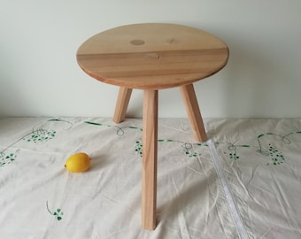 Rustic Wooden Tripod Stool – Farmhouse Handmade Plant Stand