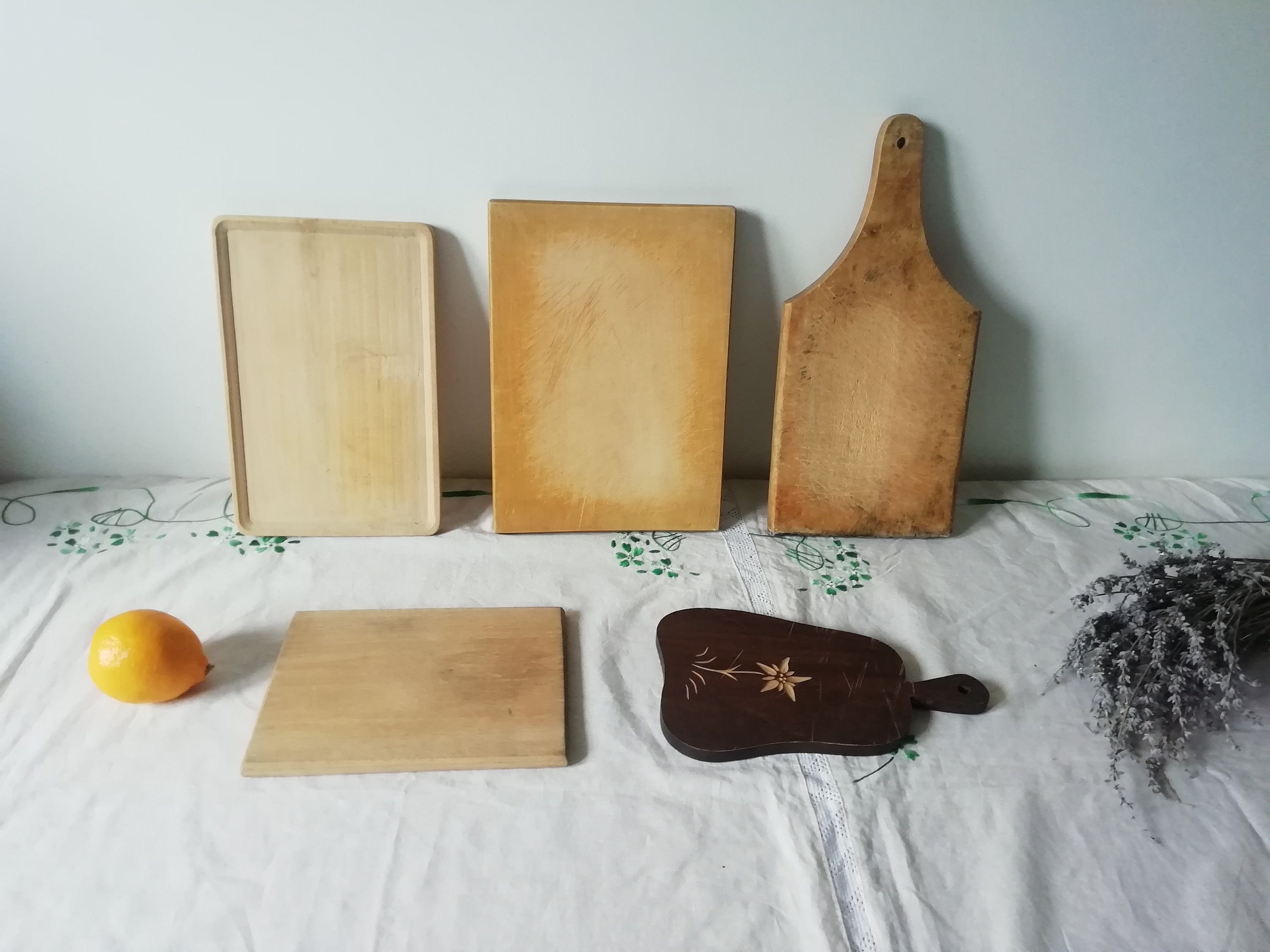 Juego de 6 tablas de cortar lisas con asas, grabado láser, tabla de servir  charcutería de madera, tabla de cocina a granel para bricolaje