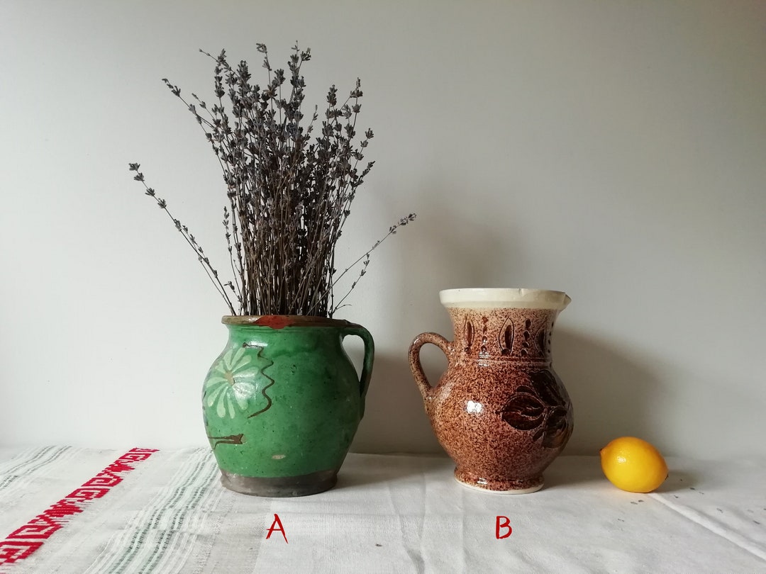 Primitive Clay Jugs Antique Ceramic Pitcher Vintage Handmade Etsy UK