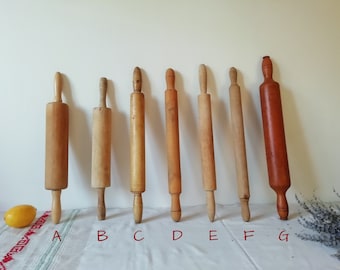 Vintage Wooden Rolling Pins - Rustic Primitive Kitchen Utensils  - Food Photography Props - Tools for Farmhouse Kitchen
