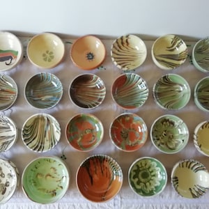 Ciotole di argilla antiche, piatti di ceramica fatti a mano vintage, ceramica rumena di terracotta primitiva rustica, ciotole di terracotta della fattoria, ciotola popolare n. 5