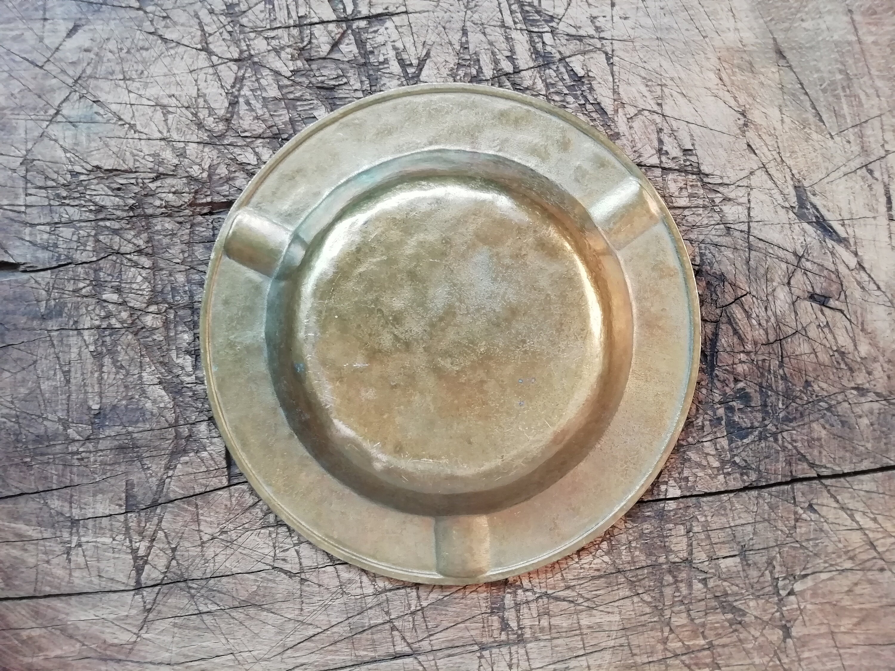 Vintage Solid Brass Ashtrays Mid Century Decorative Pewter Etsy