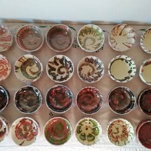 Cuencos de arcilla vintage, plato de cerámica primitivo antiguo hecho a mano, cerámica rústica de terracota, accesorios para fotografías de comida, cuencos rumanos #Folk