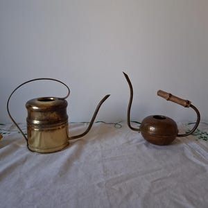 Vintage Copper Brass Watering Can, Rustic Copper Jug, Metal Pitcher Indoor Outdoor Gardening Tool, Unique Industrial Decor