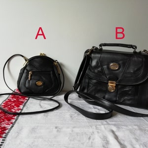 Vintage Genuine Leather Shoulder Bags, 90&#39;s Spiess Germany Women&#39;s Shoulder Bag Real Leather Patchwork Bag Purse