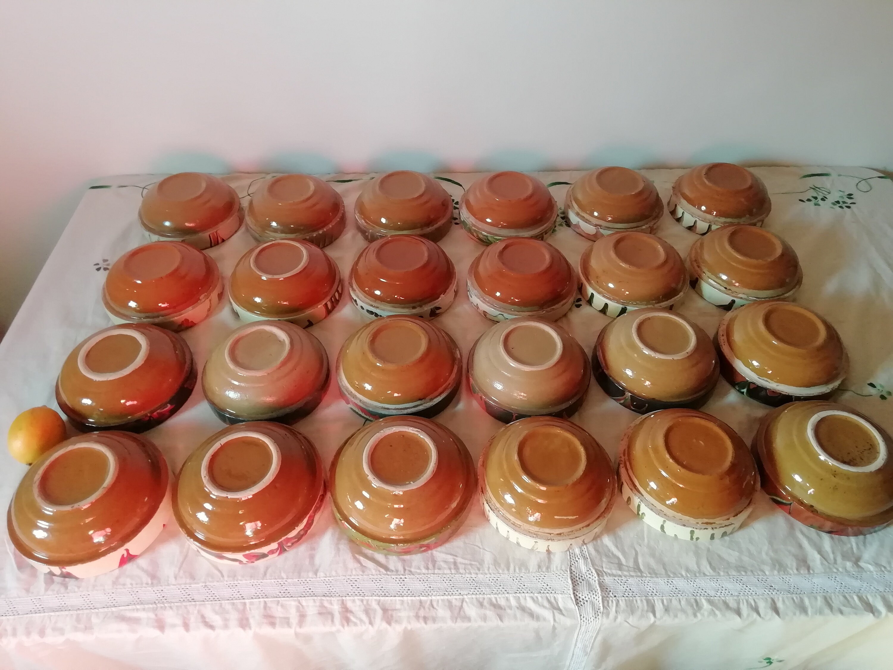 Set di ciotole per zuppa in ceramica verde chiaro fatte a mano, ciotole da portata in ceramica