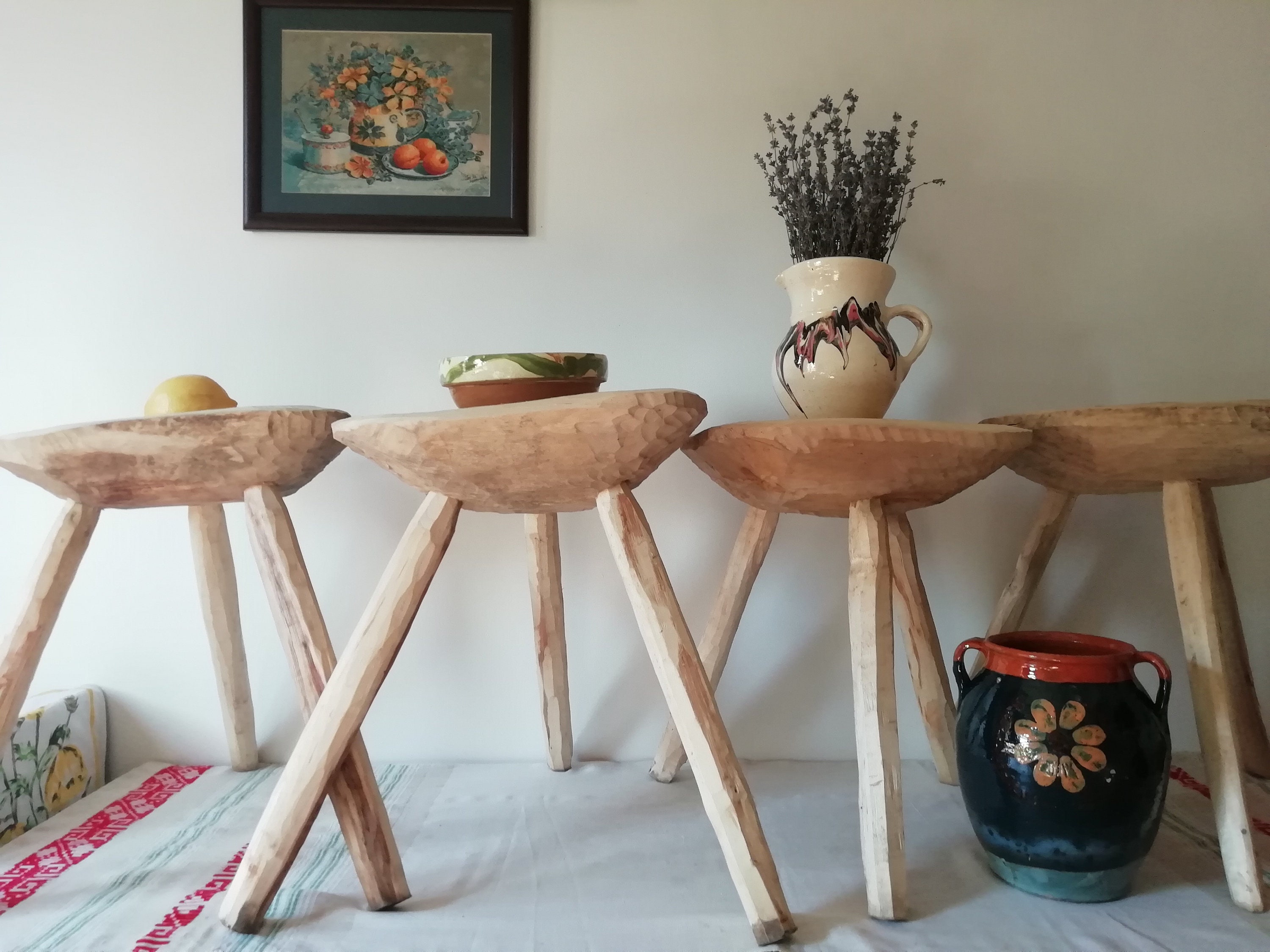 tabourets De Traite Primitifs