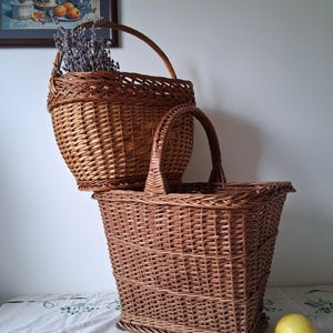 Antique wicker baskets picnic baskets - Etsy 日本