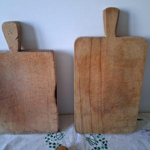 Vintage chopping board, Wooden cutting board with signs of use, Old serving board 14.96 inches for kitchen decor or food photo props image 4