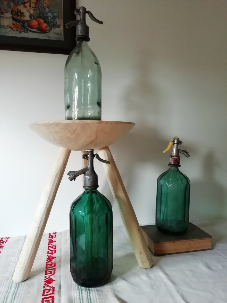 Blue Green Soda Seltzer Siphon Bottles From Transylvania Etsy