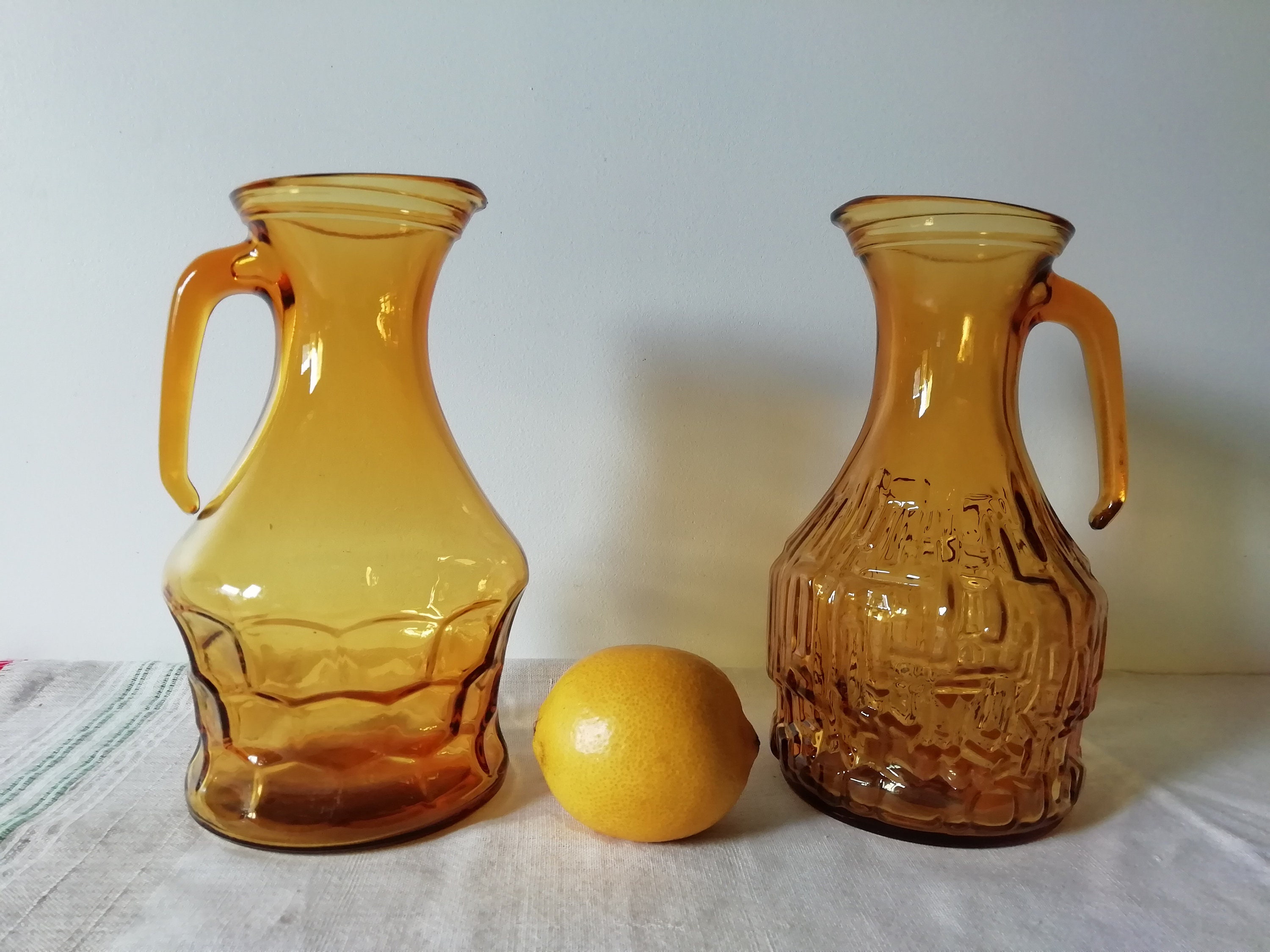 Vintage Amber Glass Mini-pitcher Miniature Pitcher Amber Glass Pitcher  Miniature Pitcher -  Hong Kong