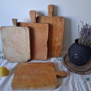Vintage chopping board, Wooden cutting board with signs of use, Old serving board 14.96 inches for kitchen decor or food photo props image 10