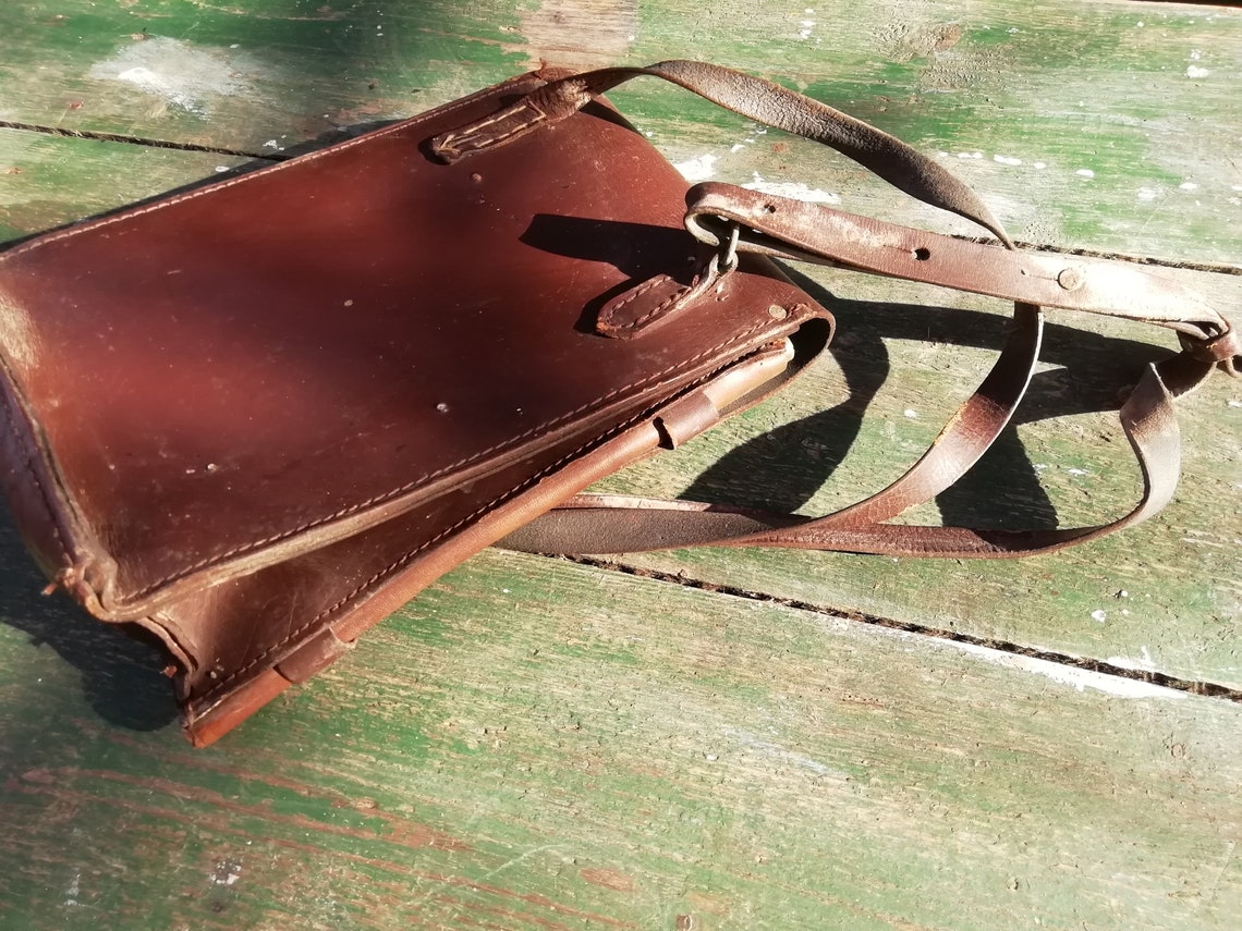 Romanian Military Map Bag Leather Shoulder Retro Bag Vintage Etsy
