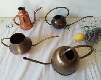 Mid-Century Hammered Copper Watering Can, Vintage Functional Copper Indoor Outdoor Gardening Tool, Unique Industrial Decor