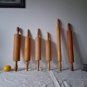Large Vintage Wooden Rolling Pins - Rustic Kitchen Utensils for Use or Food Photography Props - Farmhouse Kitchen