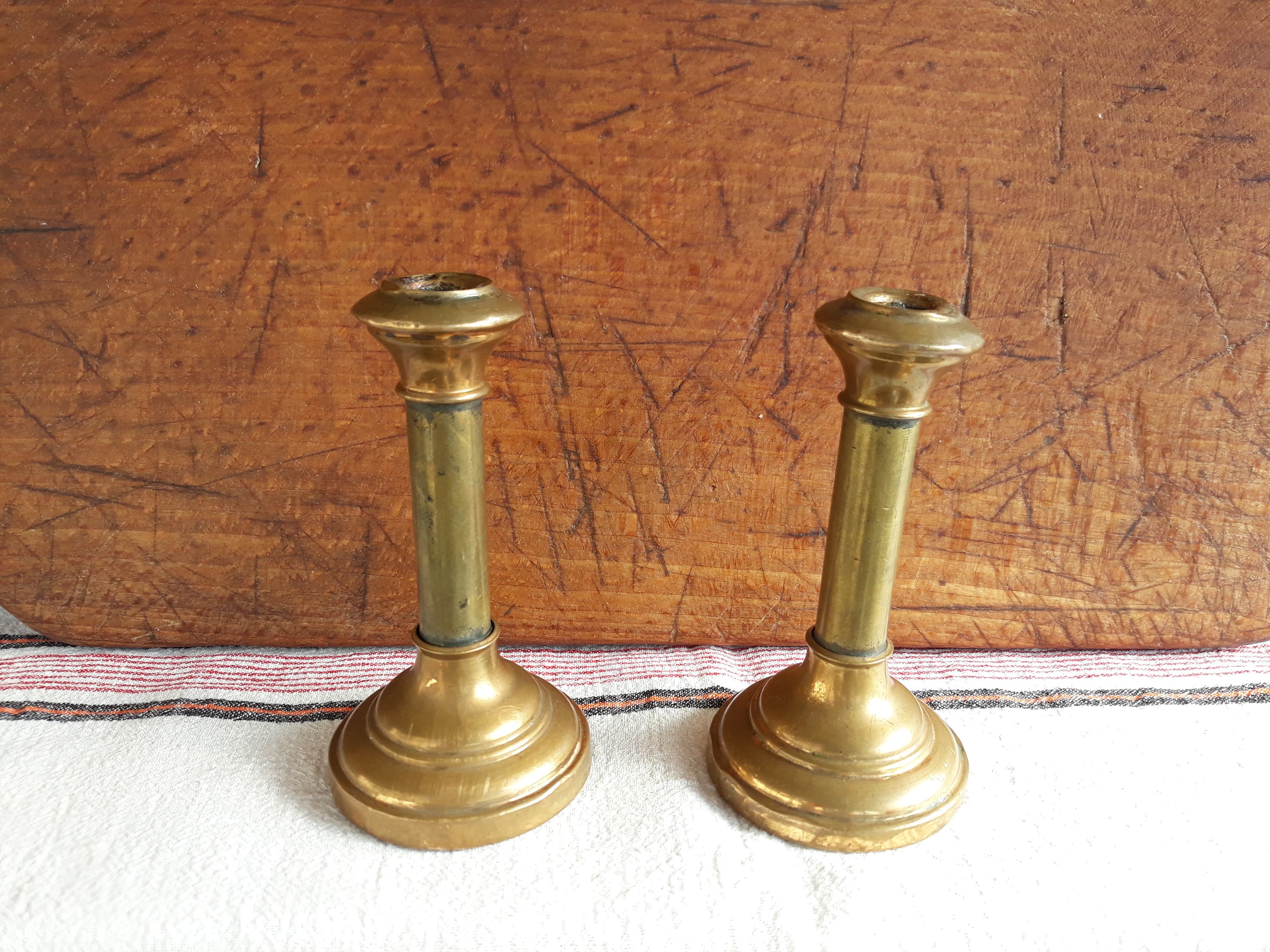 Vintage Brass Candlestick Holders Small Home Décor Candleholders etna