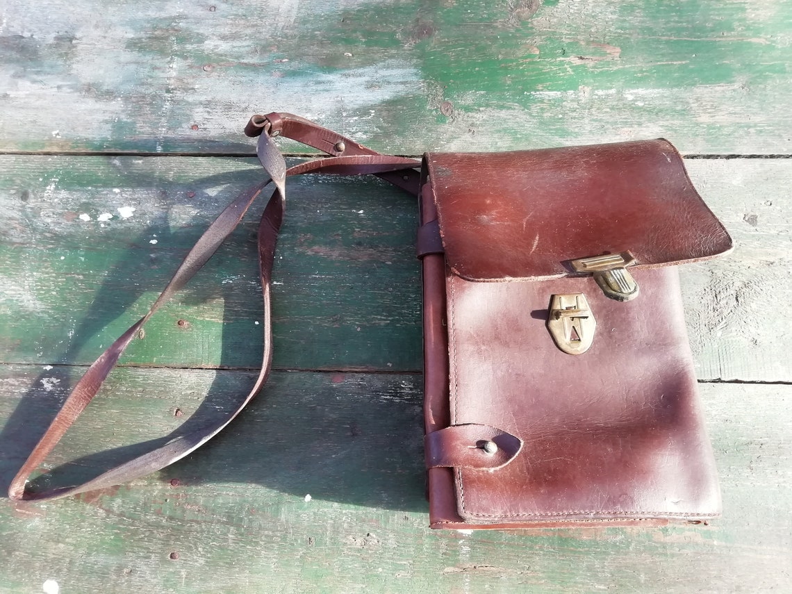 Romanian Military Map Bag Leather Shoulder Retro Bag Vintage Etsy