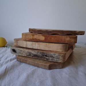 Vintage chopping board, Wooden cutting board with signs of use, Old serving board 14.96 inches for kitchen decor or food photo props image 8