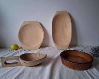 Ciotola per pasta in legno fatta a mano rustica grande marrone scuro deformata decorazione primitiva rotonda - Italia