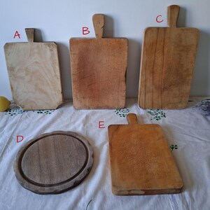 Vintage chopping board, Wooden cutting board with signs of use, Old serving board 14.96 inches for kitchen decor or food photo props image 2