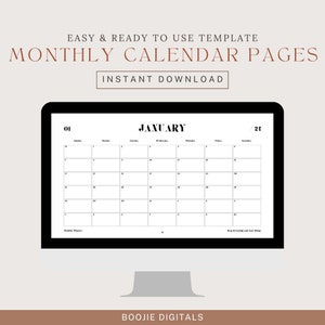 2024 Calendar Template with Holidays for Canva | 2024 Calendar Canva Template | 2024 Monthly Planner | 2024 Calendar Printable