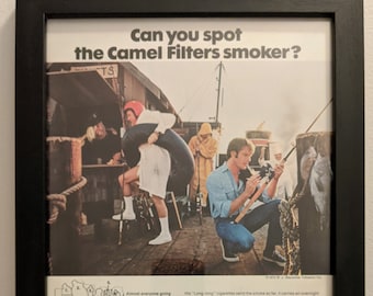 1974 Camel Cigarette Framed Vintage Ad - Vintage Cigarette Ad