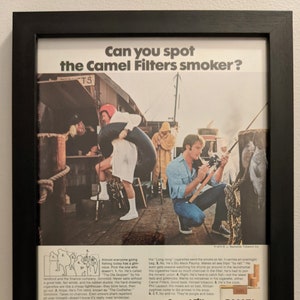 1974 Camel Cigarette Framed Vintage Ad - Vintage Cigarette Ad