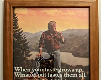 1980 Winston Cigarette Framed Vintage Ad - Vintage Cigarette Ad