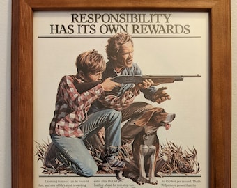 1984 Crosman Framed Vintage Ad - Vintage Air Rifle Ad
