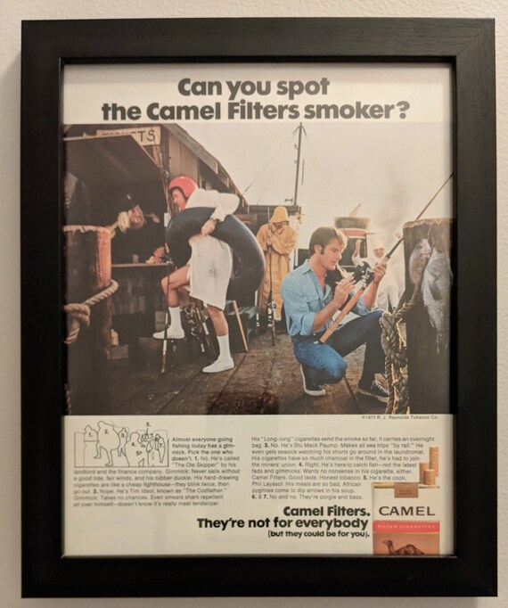 1974 Camel Cigarette Framed Vintage Ad - Vintage Cigarette Ad