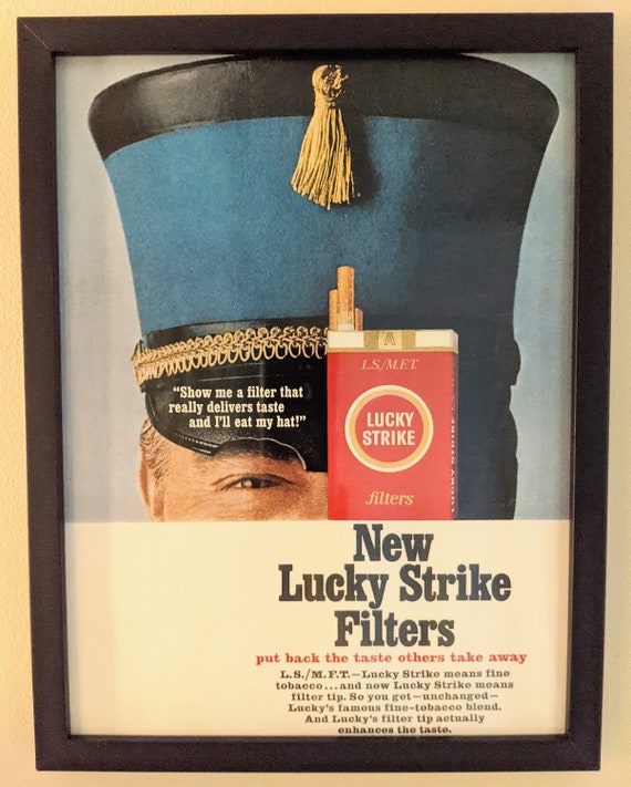 1965 Lucky Strike Framed Vintage Ad - Vintage Cigarette Ad - Etsy