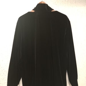 DRIES VAN NOTEN Black Velvet Neck-tie Sweater Long Sleeve size Medium New!!