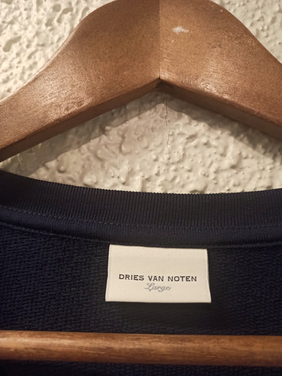 DRIES VAN NOTEN フロントビーズポケットセーターTシャツ ネイビー 